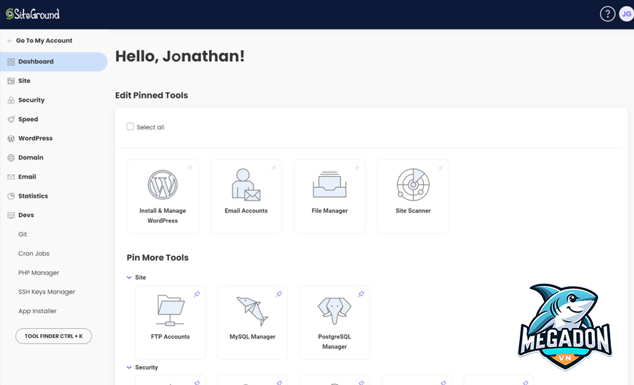 SiteGround Panel