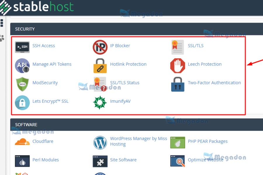 Tính năng bảo mật của StableHost